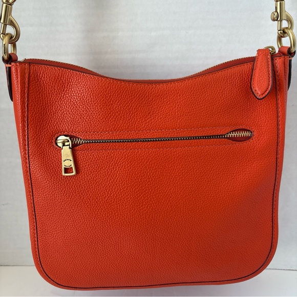 Coach Small Pebble Leather Chaise Crossbody Shoulder Bag Orange C8483 - Picture 8 of 15